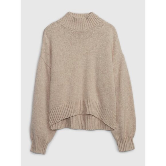 NWT Gap Kids Oatmeal Heather CashSoft Mockneck Sweater - Picture 1 of 6